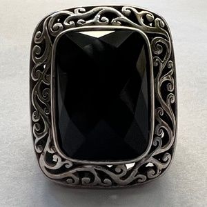 Silver and Onyx Cocktail Ring